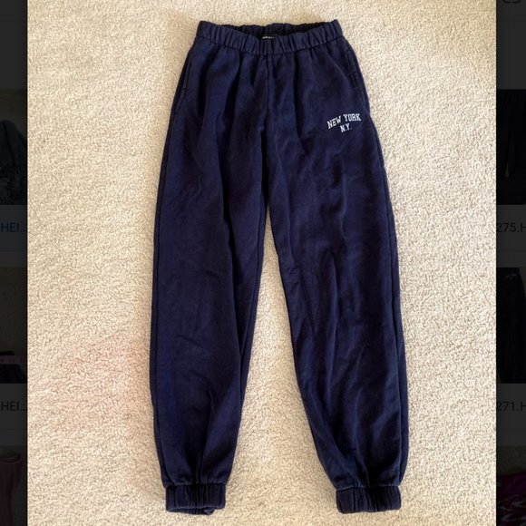 Navy Blue Brandy Melville Sweat Pants - Picture 1 of 4